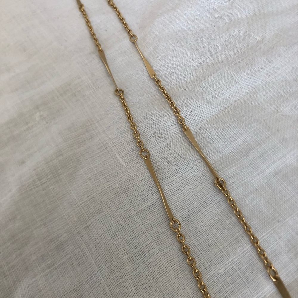 Vtg Twisted Metal and Chain Gold Tone Necklace - Picture 6 of 8